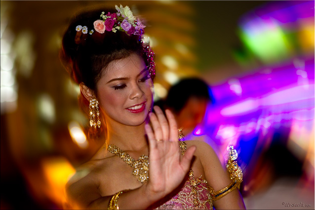 Portrait: Traditional Thai dancer at night