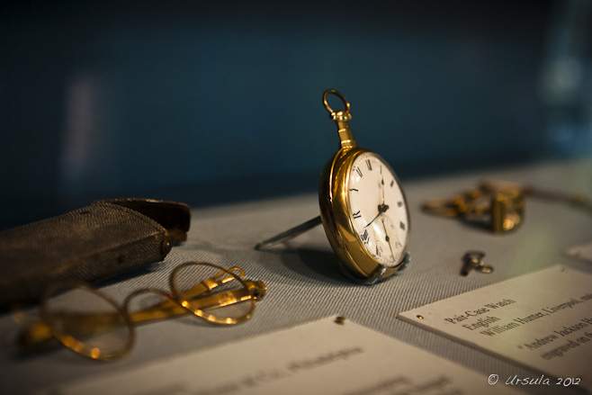 Gold pocket watch and gold-rimmed glasses. Andrew Jackson