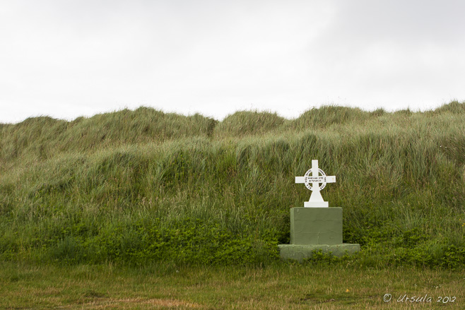 Memorial cross for James Cronin, Feb 2013, Castlegregory, Dingle Peninsula, Ireland