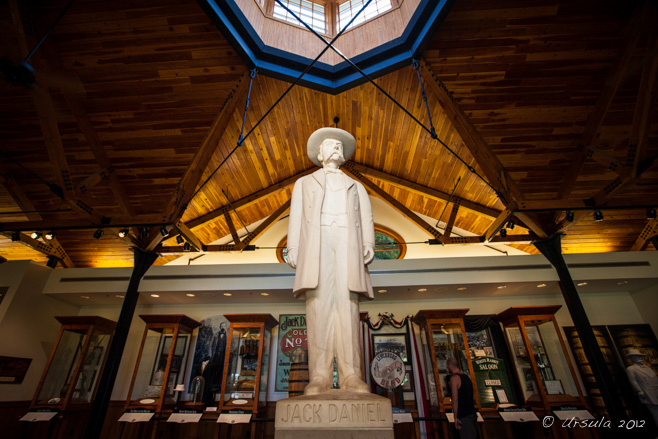 White sculpture of Jack inside the visitors centre, Jack Daniels Distillery, Lynchburg TN