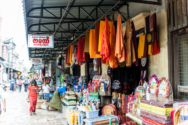 Street Market with monks