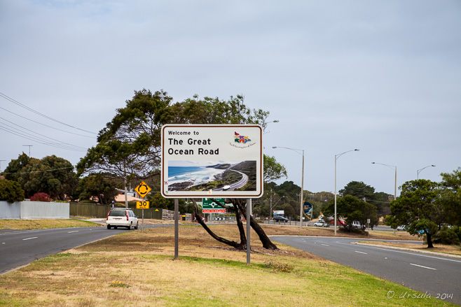 Sign for the Great Ocean Road, Torquay 