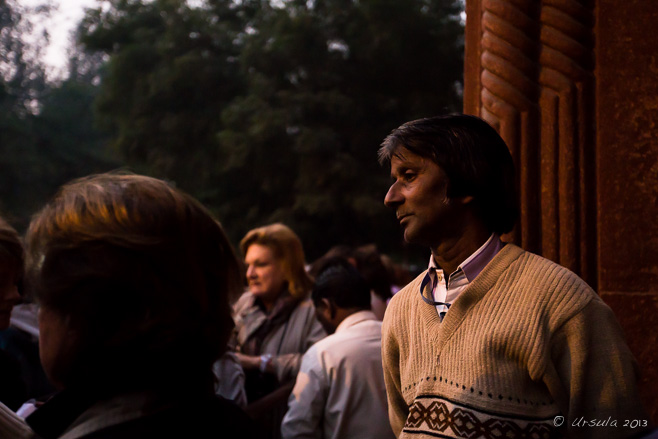 Portrait of an Indian Salesman at the gates of Taj Mahal, Agra 