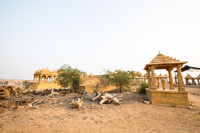 Cenotaphs in the landscape, Jaisalmer