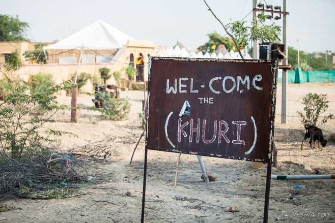 "Welcome Khuri" sign, Rajasthan