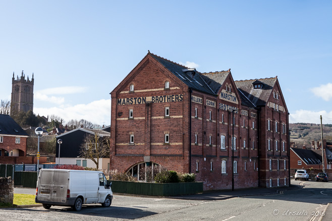 Red brick Marston Brothers Grain Store, Ludlow UK