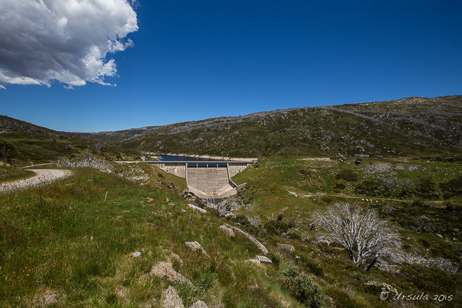 View over Guthega Dam, Kosciusko National Park AU