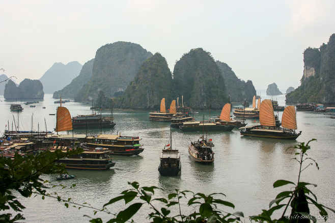 View over Halong Bay from Bo Hon Island, Vietnam