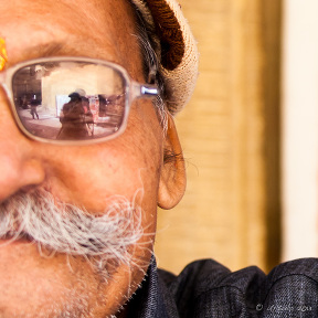 Closeup of part of an Rajasthani man