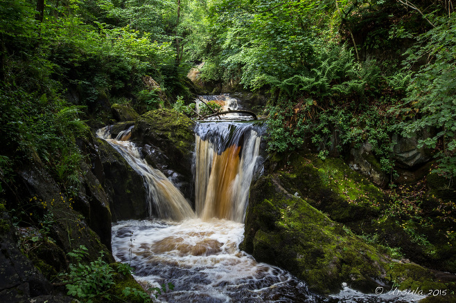 Pecca Twin Falls on the River Twiss, Singleton Waterfalls Trail Yorkshire, UK