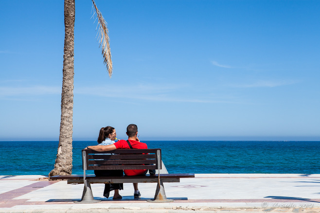 Lovers on a Bench, Playa Albir, Alicante Spain