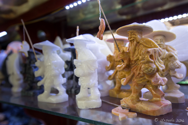 Marble Carvings of Vietnamese fishermen, Non Nuoc Village shop, Vietnam