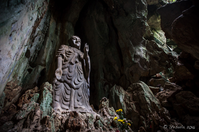 Standing Buddha in a niche, Marble Mountains, Danang, Vietnam