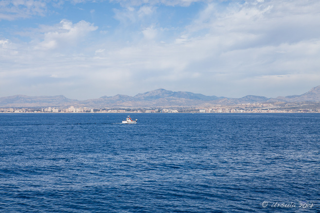 View of Costa Blanca from the water, Spain