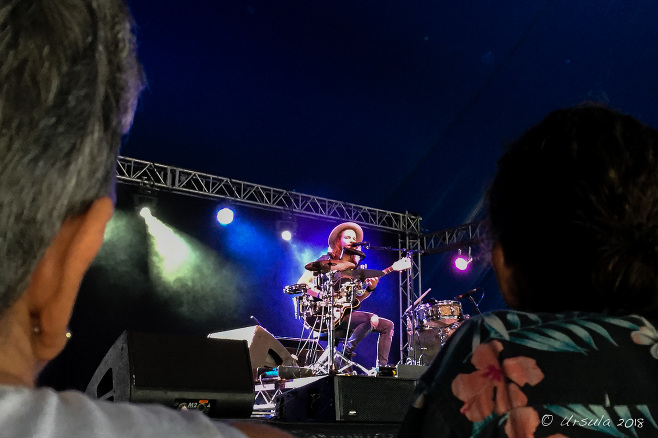 Shaun Kirk on stage at Byron Bay Bluesfest 2018, AU