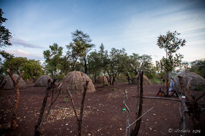 Mursi Village at dawn, Ethiopia