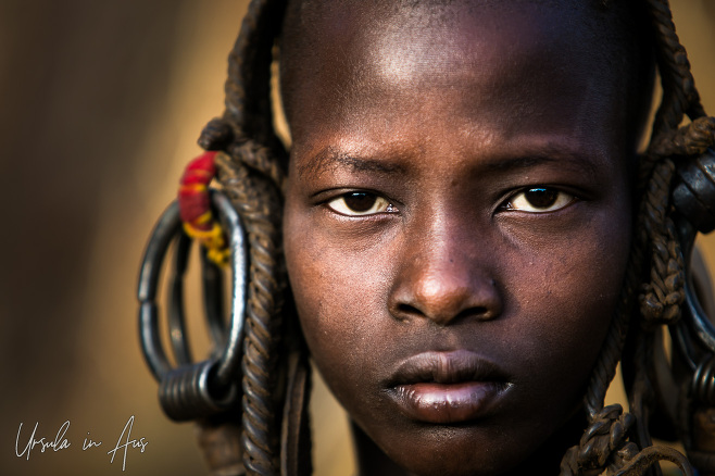 Young Mursi male in a headdress, Mago National Park, Ethiopia