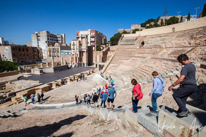 The bowl of the Roman Theatre in Cartagena, Spain