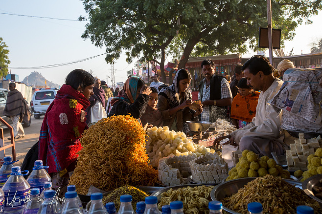 Crowded Street Food Stall, Pushkar India