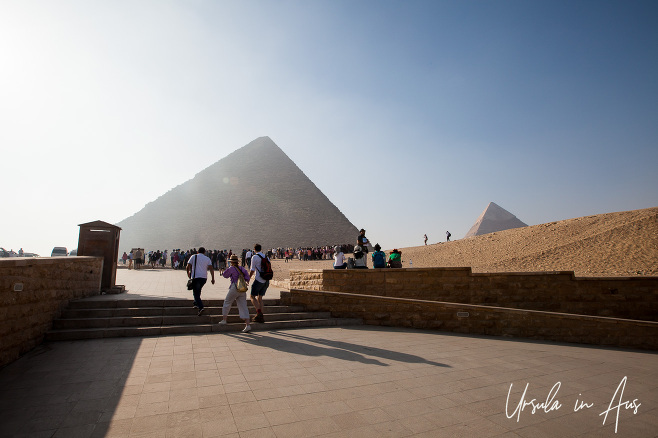 Tourists on the entry to Giza, Egypt