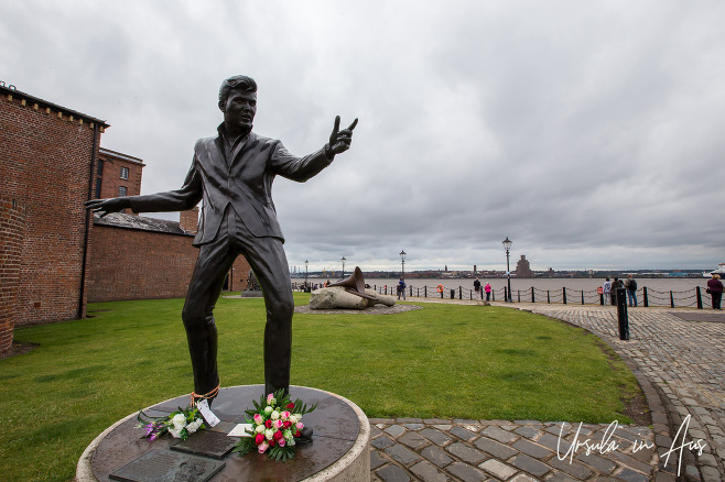 Sculpture of Billy Fury on Albert Dock, Liverpool UK