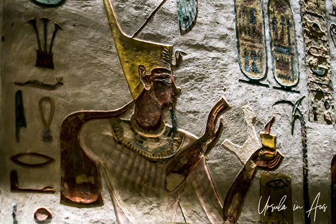 Wall Art in the Tomb of Rameses III, Luxor Egypt