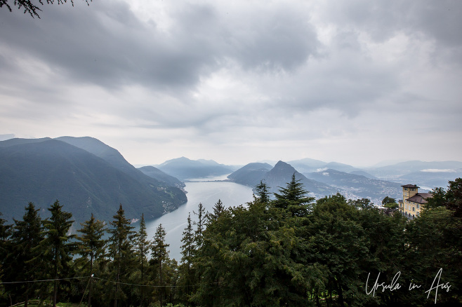 View over Lake Lugano from Monte Bré, Switzerland