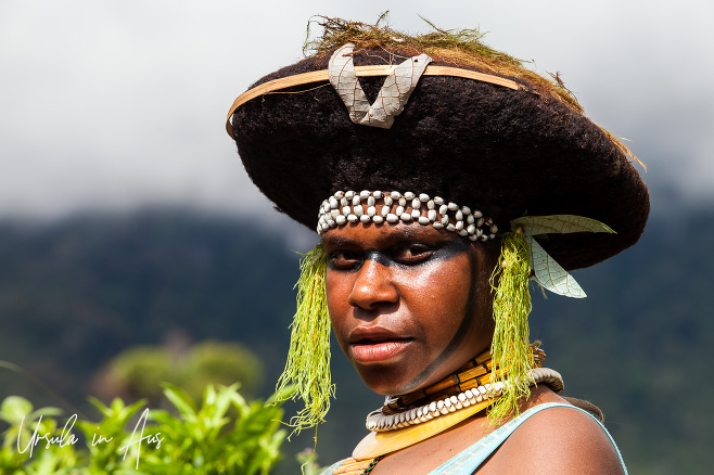 Young Enga woman in traditional costume, Western Highlands, Papua New Guinea