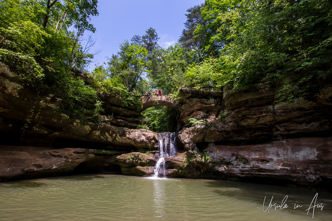 Bridge over the Upper Falls, Hocking Hills State Park Ohio USA