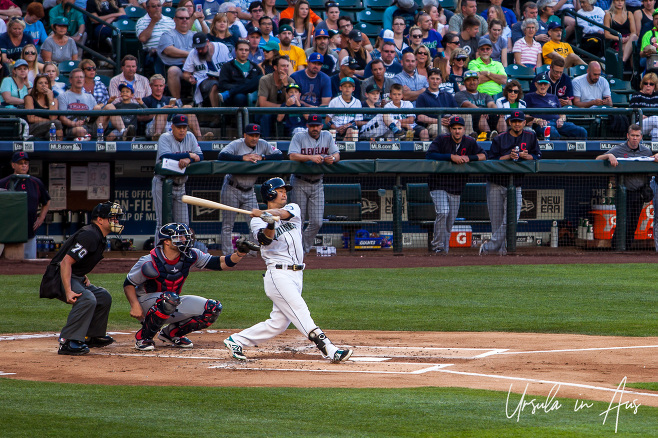 Nori Aoki at bat for the Seattle Mariners, 6 June 2016, Safeco USA