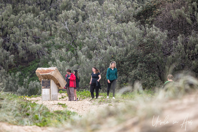 People at the entry to the Pinnacles, Fraser Island, Queensland Australia