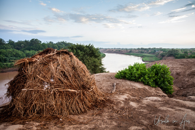 Haystack on the east bank of the Omo River, Ethiopia