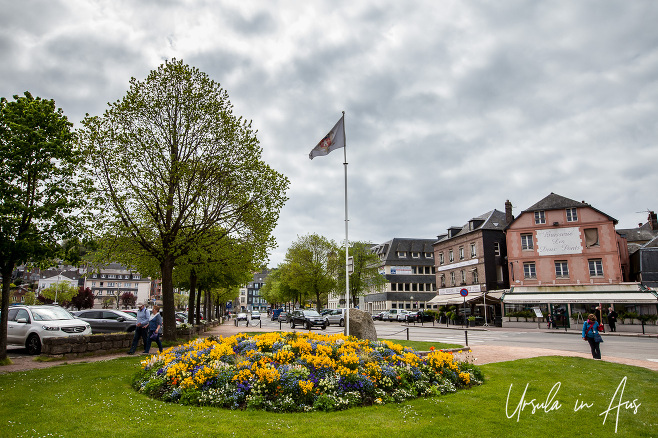 Flowers in a public garden, Honfleur, France