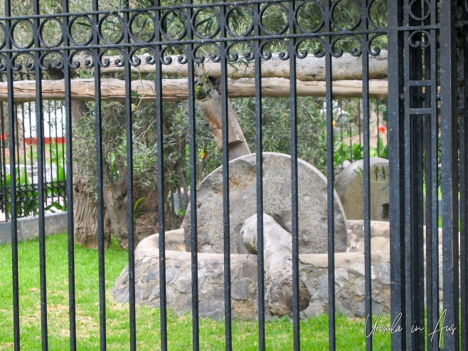 Ancient stone olive press, Lima Peru