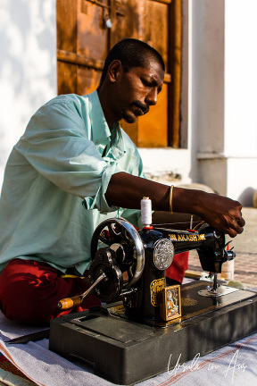 A man on his sewing machine, Haridwar India