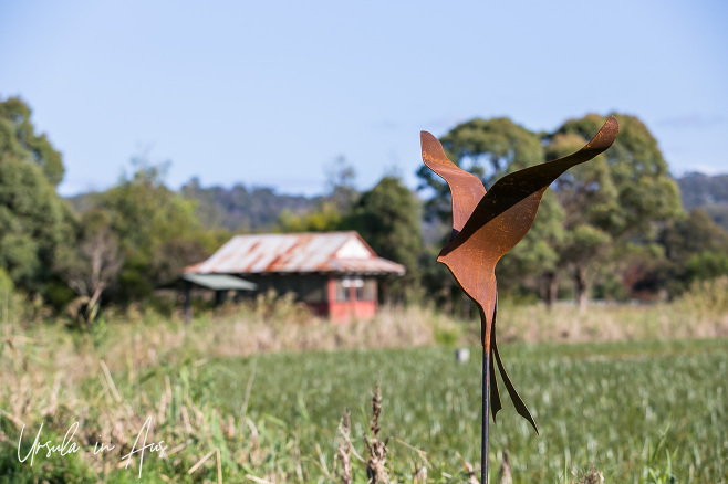 Jen Mallinson Metal Bird over Tips, Panboola Wetlands Pambula NSW Australia.