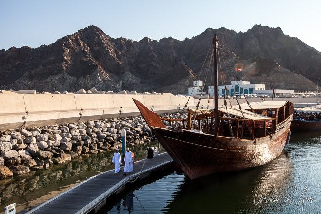 Dhow in the lowering sun, Marina Bandar Rowdha, Muscat Oman