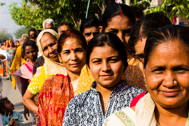 Indian Women in a queue, Haridwar India