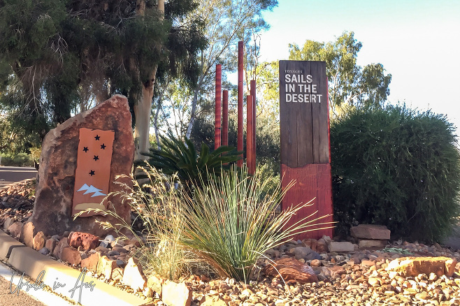 Entry decor, Sails in the Desert, Yulara NT Australia.