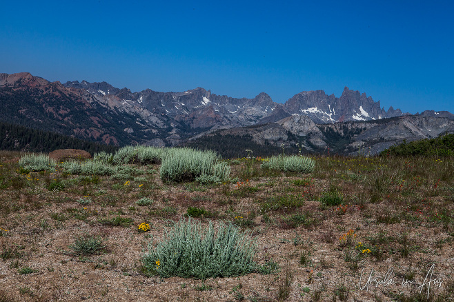 The Minarets from Minaret Vista, California USA