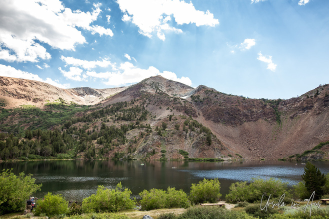 View over Big Virginia Lake from the Virginia Lakes Trail, California USA
