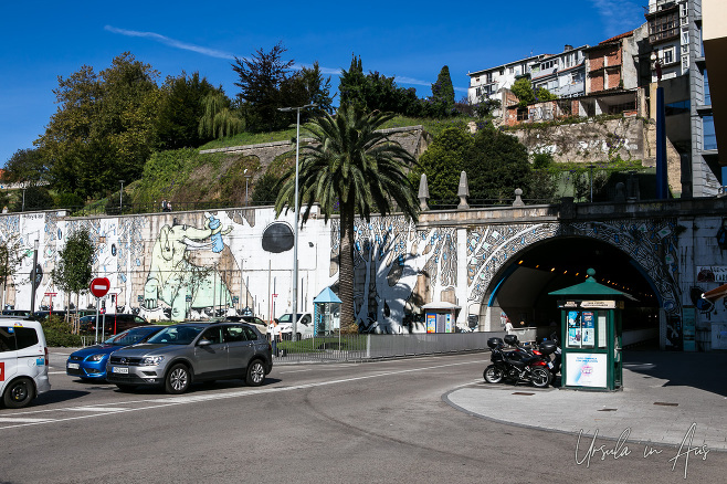Art-decorated tunnel in Calle Atilano Rodríguez, Santander Spain