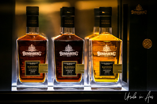 Bundaberg Rum Limited Edition Blends in the distillery museum, Queensland Australia