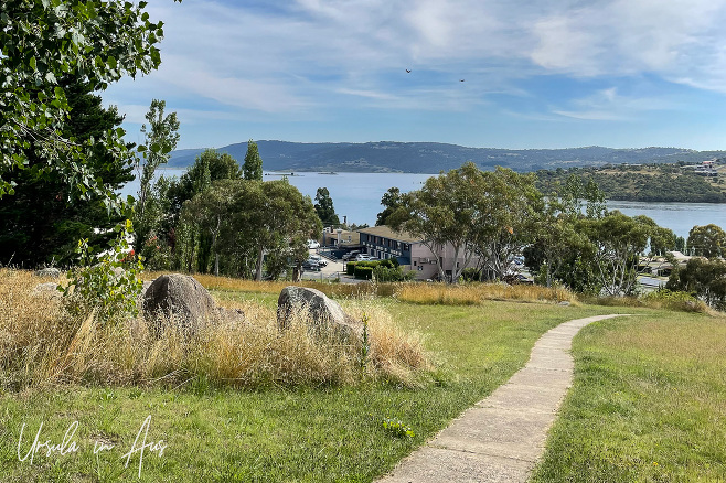 Summer pathway overlooking Lake Jindabyne, NSW Australia