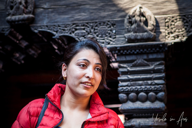 Portrait: Nepali woman, Courtyard of the Goddess, Kathmandu Nepal