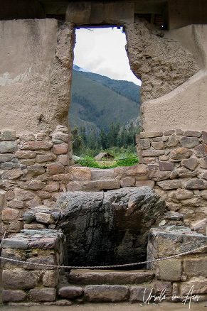 Old stone village well, Ollantaytambo, Peru