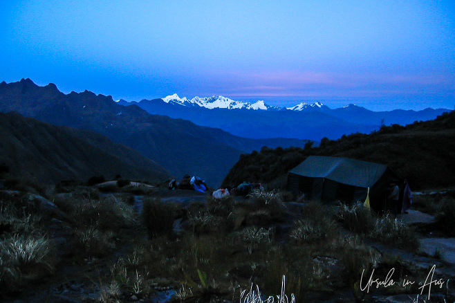 Light in sky over the Andes at Sayacmarka on the Inca Trail, Peru