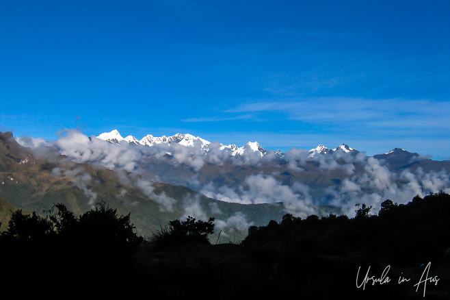 Light on the snowcapped Andes, from Sayacmarka on the Inca Trail, Peru