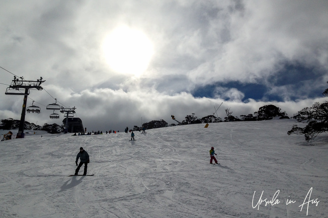 Afternoon sun over Back Perisher Mountain, Perisher Ski Resort, Australia