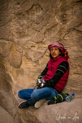 Portrait: young Bedouin man in the Siq, Petra Jordan